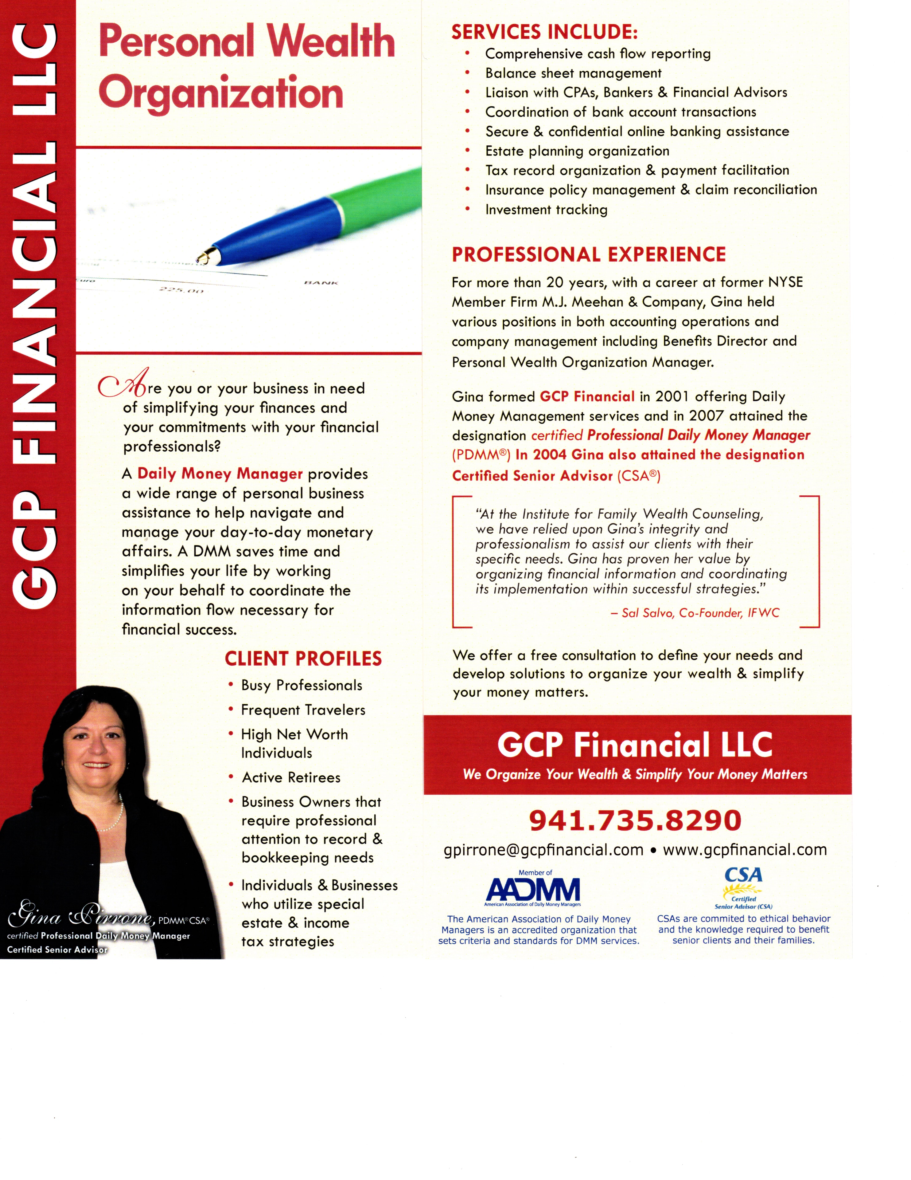 GCP Financial LLC brochure